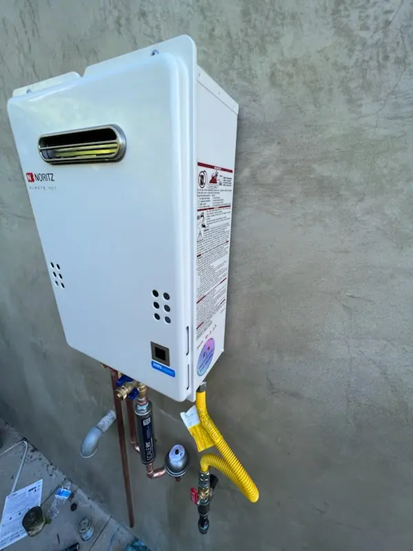 Tankless water heater installation for Lotus homes